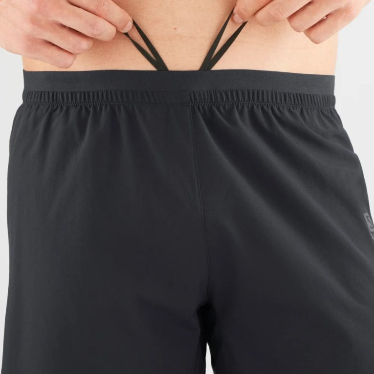 Black Salomon Cross 7'' Men's Shorts | PH 28745Y